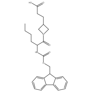 3-{1-[2-({[(9H-fluoren-9-yl)methoxy]carbonyl}amino)hexanoyl]azetidin-3-yl}propanoic acid结构式