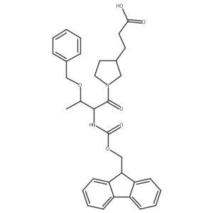 3-{1-[3-(benzyloxy)-2-({[(9H-fluoren-9-yl)methoxy]carbonyl}amino)butanoyl]pyrrolidin-3-yl}propanoic acid结构式