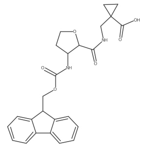 1-({[3-({[(9H-fluoren-9-yl)methoxy]carbonyl}amino)oxolan-2-yl]formamido}methyl)cyclopropane-1-carboxylic acid结构式