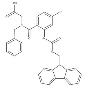 2-{N-benzyl-1-[4-bromo-2-({[(9H-fluoren-9-yl)methoxy]carbonyl}amino)phenyl]formamido}acetic acid Structure