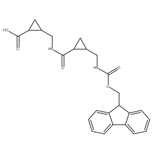 (1RS&,2SR&)-2-({[(1RS,2SR)-2-[({[(9H-fluoren-9-yl)methoxy]carbonyl}amino)methyl]cyclopropyl]formamido}methyl)cyclopropane-1-carboxylic acid Structure