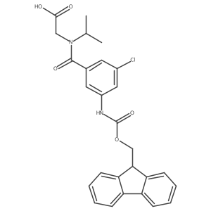 2-{1-[3-chloro-5-({[(9H-fluoren-9-yl)methoxy]carbonyl}amino)phenyl]-N-(propan-2-yl)formamido}acetic acid结构式