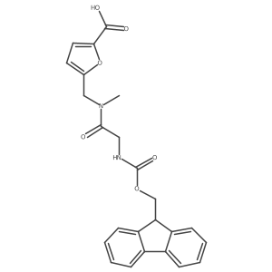5-{[2-({[(9H-fluoren-9-yl)methoxy]carbonyl}amino)-N-methylacetamido]methyl}furan-2-carboxylic acid结构式