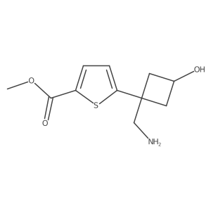 Methyl 5-[1-(aminomethyl)-3-hydroxycyclobutyl]thiophene-2-carboxylate结构式