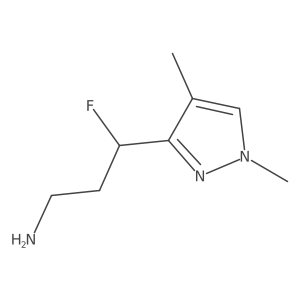 3-(1,4-dimethyl-1H-pyrazol-3-yl)-3-fluoropropan-1-amine结构式
