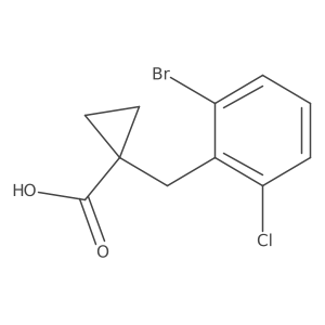 1-[(2-Bromo-6-chlorophenyl)methyl]cyclopropane-1-carboxylic acid Structure