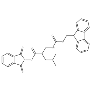 1,3-dioxo-2,3-dihydro-1H-isoindol-2-yl 2-[({[(9H-fluoren-9-yl)methoxy]carbonyl}amino)methyl]-4-methylpentanoate结构式