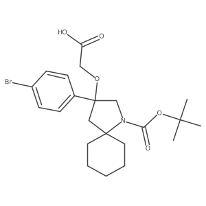 2-{[3-(4-Bromophenyl)-1-[(tert-butoxy)carbonyl]-1-azaspiro[4.5]decan-3-yl]oxy}acetic acid结构式