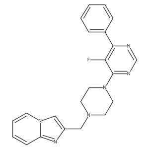 5-Fluoro-4-[4-({imidazo[1,2-a]pyridin-2-yl}methyl)piperazin-1-yl]-6-phenylpyrimidine Structure
