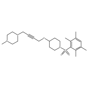 1-Methyl-4-(4-{[1-(2,3,5,6-tetramethylbenzenesulfonyl)piperidin-4-yl]oxy}but-2-yn-1-yl)piperazine结构式