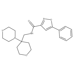 5-phenyl-N-{[4-(thiomorpholin-4-yl)oxan-4-yl]methyl}-1,2-oxazole-3-carboxamide Structure