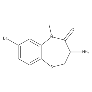 (3R)-3-amino-7-bromo-5-methyl-2,3-dihydro-1,5-benzothiazepin-4-one结构式