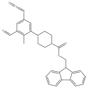 (9H-fluoren-9-yl)methyl 4-(5-azido-3-formyl-2-methylphenyl)piperazine-1-carboxylate结构式