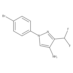 1-(4-Bromophenyl)-3-(difluoromethyl)pyrazol-4-amine结构式