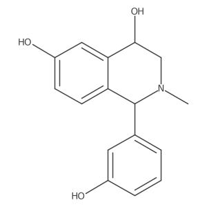 (1R,4R)-1,2,3,4-Tetrahydro-4,6-dihydroxy-1-(3-hydroxyphenyl)-2-methylisoquinoline结构式