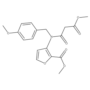 methyl 3-(3-methoxy-N-(4-methoxybenzyl)-3-oxopropanamido)furan-2-carboxylate Structure