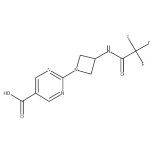 2-[3-(Trifluoroacetamido)azetidin-1-yl]pyrimidine-5-carboxylic acid结构式