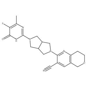 2-[5-(5-fluoro-4-methyl-6-oxo-1,6-dihydropyrimidin-2-yl)-octahydropyrrolo[3,4-c]pyrrol-2-yl]-5H,7H,8H-pyrano[4,3-b]pyridine-3-carbonitrile Structure