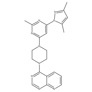 4-(3,5-dimethyl-1H-pyrazol-1-yl)-2-methyl-6-(4-{pyrido[2,3-d]pyrimidin-4-yl}piperazin-1-yl)pyrimidine结构式