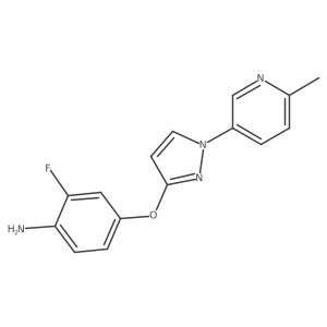 2-Fluoro-4-[[1-(6-methyl-3-pyridinyl)-1H-pyrazol-3-yl]oxy]benzenamine结构式