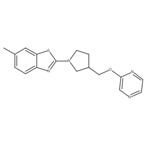 6-Methyl-2-{3-[(pyrazin-2-yloxy)methyl]pyrrolidin-1-yl}-1,3-benzothiazole结构式