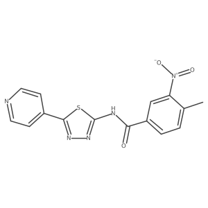 4-methyl-3-nitro-N-[5-(pyridin-4-yl)-1,3,4-thiadiazol-2-yl]benzamide Structure