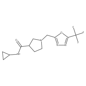 N-cyclopropyl-1-{[5-(trifluoromethyl)-1,3,4-oxadiazol-2-yl]methyl}pyrrolidine-3-carboxamide结构式