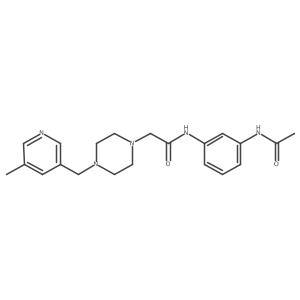N-(3-acetamidophenyl)-2-{4-[(5-methylpyridin-3-yl)methyl]piperazin-1-yl}acetamide结构式