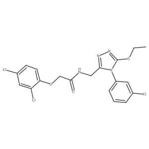 N-((4-(3-chlorophenyl)-5-(ethylthio)-4H-1,2,4-triazol-3-yl)methyl)-2-(2,4-dichlorophenoxy)acetamide结构式