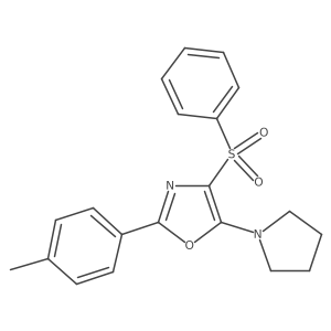 4-(Phenylsulfonyl)-5-(pyrrolidin-1-yl)-2-(p-tolyl)oxazole结构式