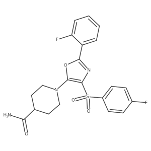 1-(2-(2-Fluorophenyl)-4-((4-fluorophenyl)sulfonyl)oxazol-5-yl)piperidine-4-carboxamide Structure
