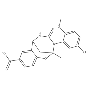 3-(5-chloro-2-methoxyphenyl)-2-methyl-8-nitro-5,6-dihydro-2H-2,6-methanobenzo[g][1,3,5]oxadiazocin-4(3H)-one Structure