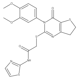 2-((3-(3,4-dimethoxyphenyl)-4-oxo-3,4,6,7-tetrahydrothieno[3,2-d]pyrimidin-2-yl)thio)-N-(thiazol-2-yl)acetamide Structure