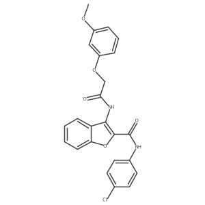 N-(4-chlorophenyl)-3-(2-(3-methoxyphenoxy)acetamido)benzofuran-2-carboxamide结构式