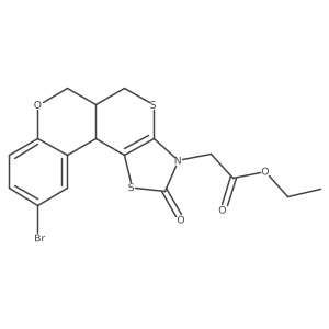 Ethyl 2-{4-bromo-15-oxo-8-oxa-12,16-dithia-14-azatetracyclo[8.7.0.0^{2,7}.0^{13,17}]heptadeca-2(7),3,5,13(17)-tetraen-14-yl}acetate结构式