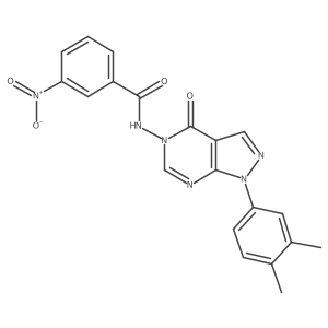 N-(1-(3,4-dimethylphenyl)-4-oxo-1H-pyrazolo[3,4-d]pyrimidin-5(4H)-yl)-3-nitrobenzamide结构式