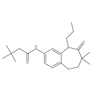 N-(3,3-dimethyl-4-oxo-5-propyl-2,3,4,5-tetrahydrobenzo[b][1,4]oxazepin-7-yl)-3,3-dimethylbutanamide结构式