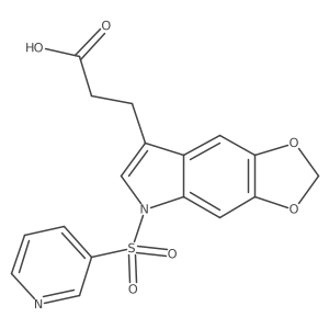 3-[5-(Pyridine-3-sulfonyl)-5h-[1,3]-dioxolo[4,5-f]indol-7-yl]-propionic acid结构式
