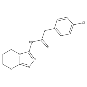 2-(4-chlorophenyl)-N-(6,7-dihydro-5H-[1,2,4]triazolo[3,4-b][1,3]thiazin-3-yl)acetamide Structure