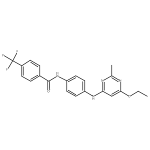 N-(4-((6-ethoxy-2-methylpyrimidin-4-yl)amino)phenyl)-4-(trifluoromethyl)benzamide结构式