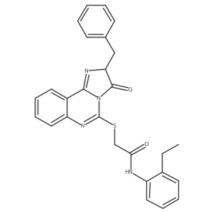 2-[(2-benzyl-3-oxo-2H-imidazo[1,2-c]quinazolin-5-yl)sulfanyl]-N-(2-ethylphenyl)acetamide Structure