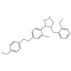 2-[4-(2-Methoxyphenoxy)pyrazolidin-3-yl]-5-[(4-methoxyphenyl)methoxy]phenol结构式