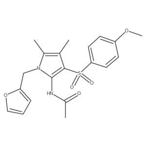 N-{1-(furan-2-ylmethyl)-3-[(4-methoxyphenyl)sulfonyl]-4,5-dimethyl-1H-pyrrol-2-yl}acetamide结构式