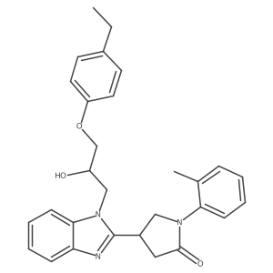 4-{1-[3-(4-Ethylphenoxy)-2-hydroxypropyl]benzimidazol-2-yl}-1-(2-methylphenyl) pyrrolidin-2-one结构式