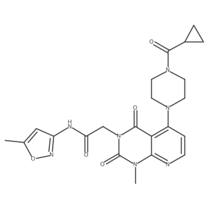 2-(5-(4-(cyclopropanecarbonyl)piperazin-1-yl)-1-methyl-2,4-dioxo-1,2-dihydropyrido[2,3-d]pyrimidin-3(4H)-yl)-N-(5-methylisoxazol-3-yl)acetamide Structure