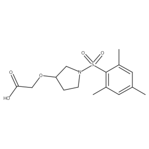 2-[[1-[(2,4,6-Trimethylphenyl)sulfonyl]-3-pyrrolidinyl]oxy]acetic acid结构式