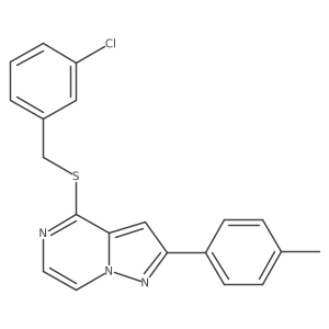 4-[(3-Chlorobenzyl)thio]-2-(4-methylphenyl)pyrazolo[1,5-a]pyrazine结构式