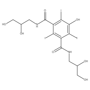 N1,N3-Bis(2,3-dihydroxypropyl)-5-hydroxy-2,4,6-triiodo-1,3-benzenedicarboxamide结构式