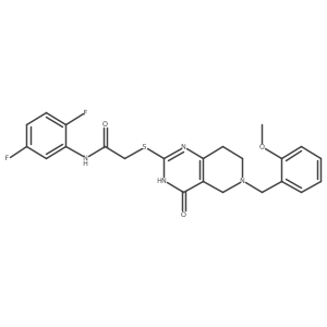 N-(2,5-difluorophenyl)-2-{[6-(2-methoxybenzyl)-4-oxo-3,4,5,6,7,8-hexahydropyrido[4,3-d]pyrimidin-2-yl]sulfanyl}acetamide结构式