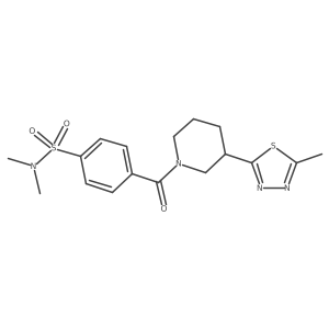 N,N-dimethyl-4-(3-(5-methyl-1,3,4-thiadiazol-2-yl)piperidine-1-carbonyl)benzenesulfonamide Structure